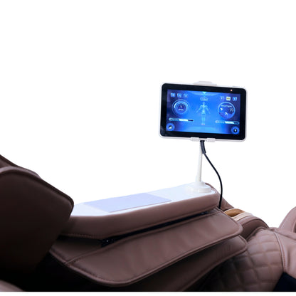 IWAO Gravity med röststyrning - 4D Massagestol - Vit/Brun