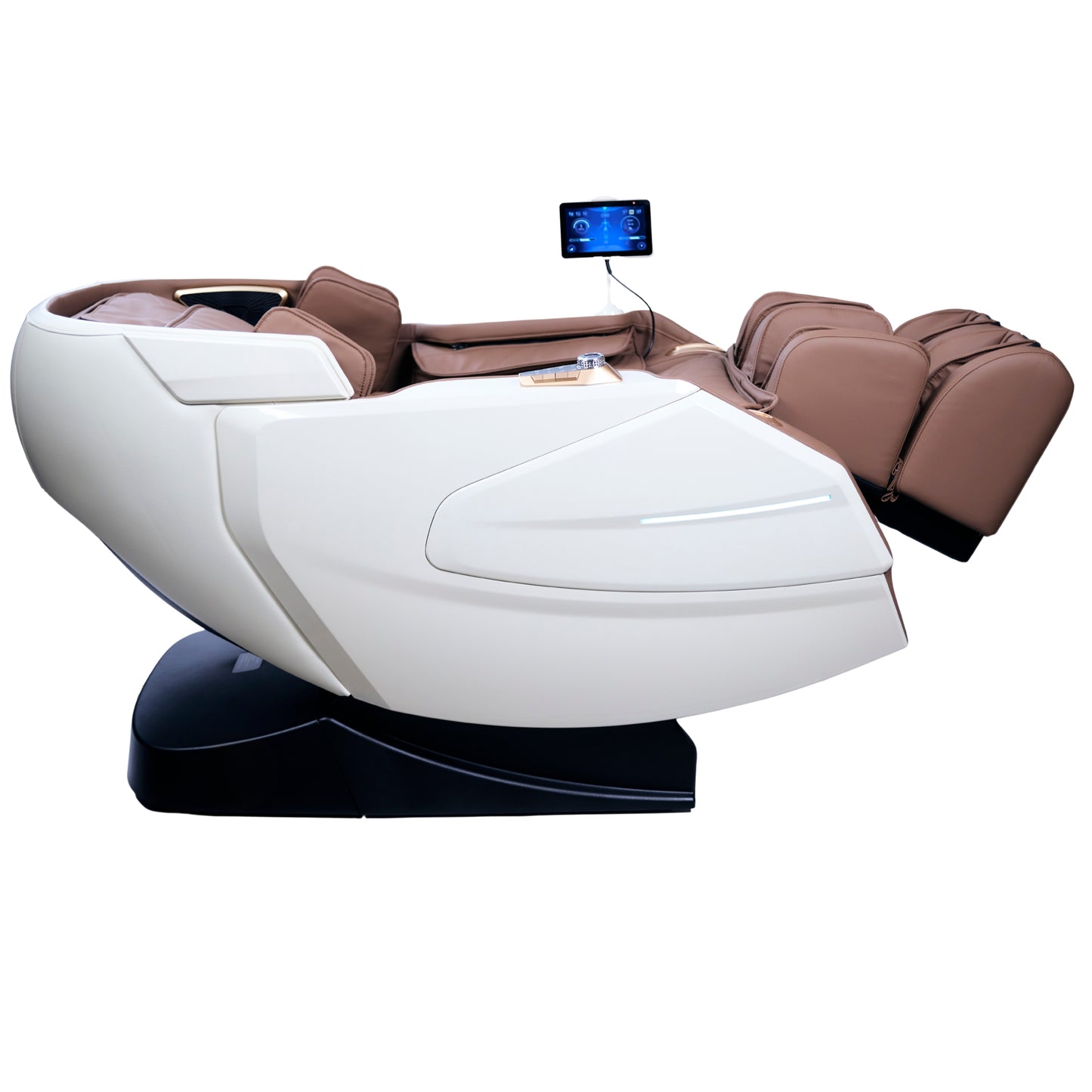 IWAO Gravity med röststyrning - 4D Massagestol - Vit/Brun