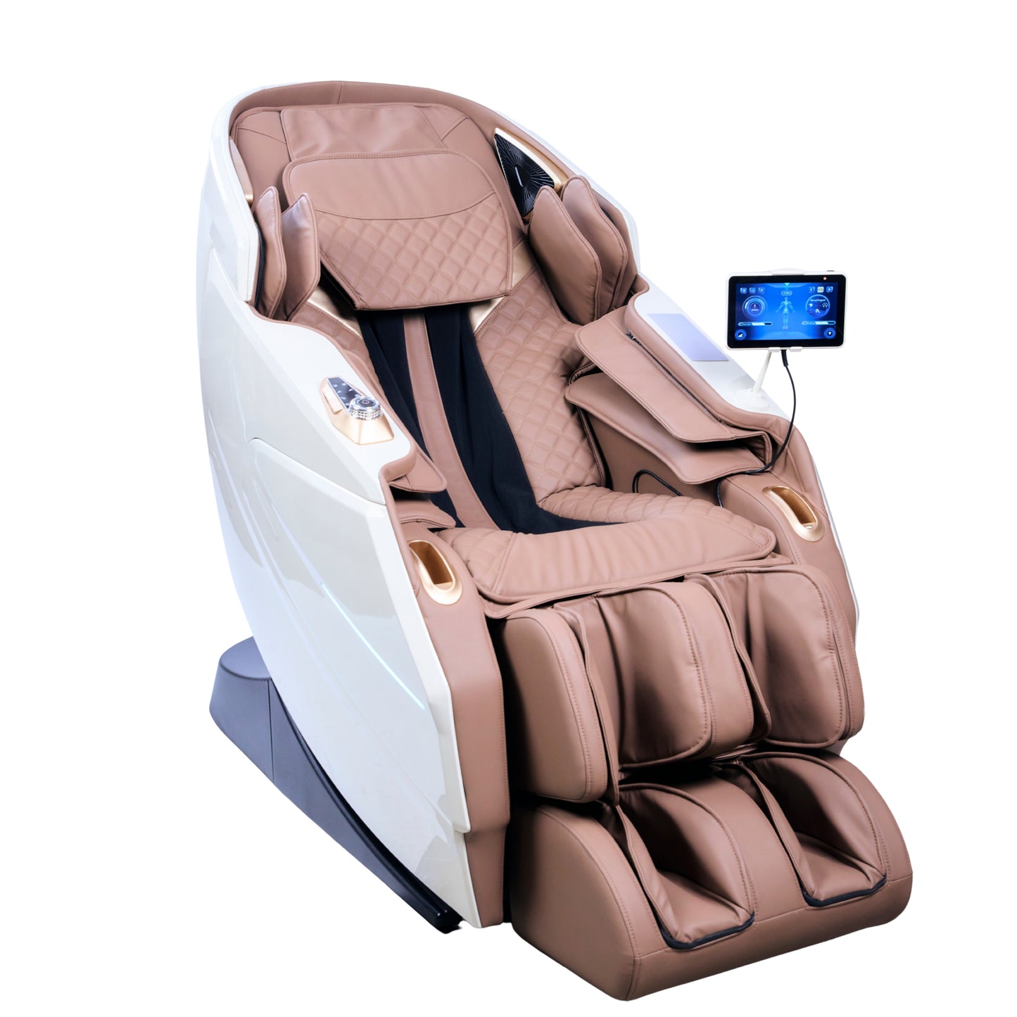 IWAO Gravity med röststyrning - 4D Massagestol - Vit/Brun