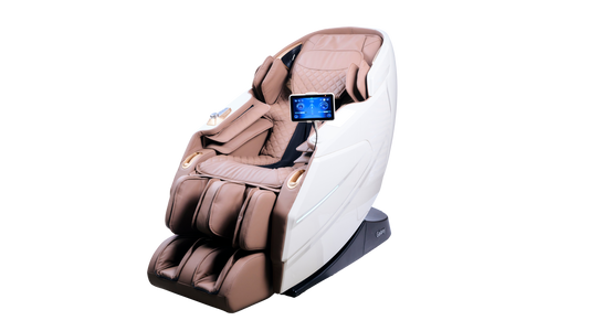 IWAO Gravity med röststyrning - 4D Massagestol - Vit/Brun